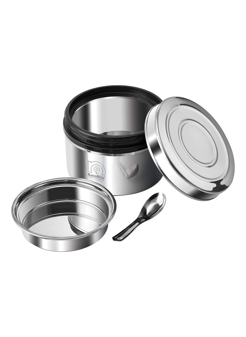 NanoNine - NanoNine Local Byte Double Wall Insulated Stainless Steel Lunch Box with Steel Lid, 450 ml, 1 pc - Image 1
