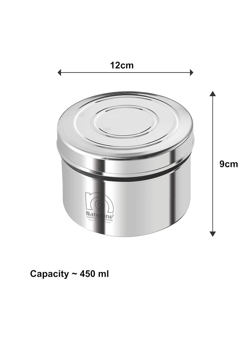 NanoNine - NanoNine Local Byte Double Wall Insulated Stainless Steel Lunch Box with Steel Lid, 450 ml, 1 pc - Image 1