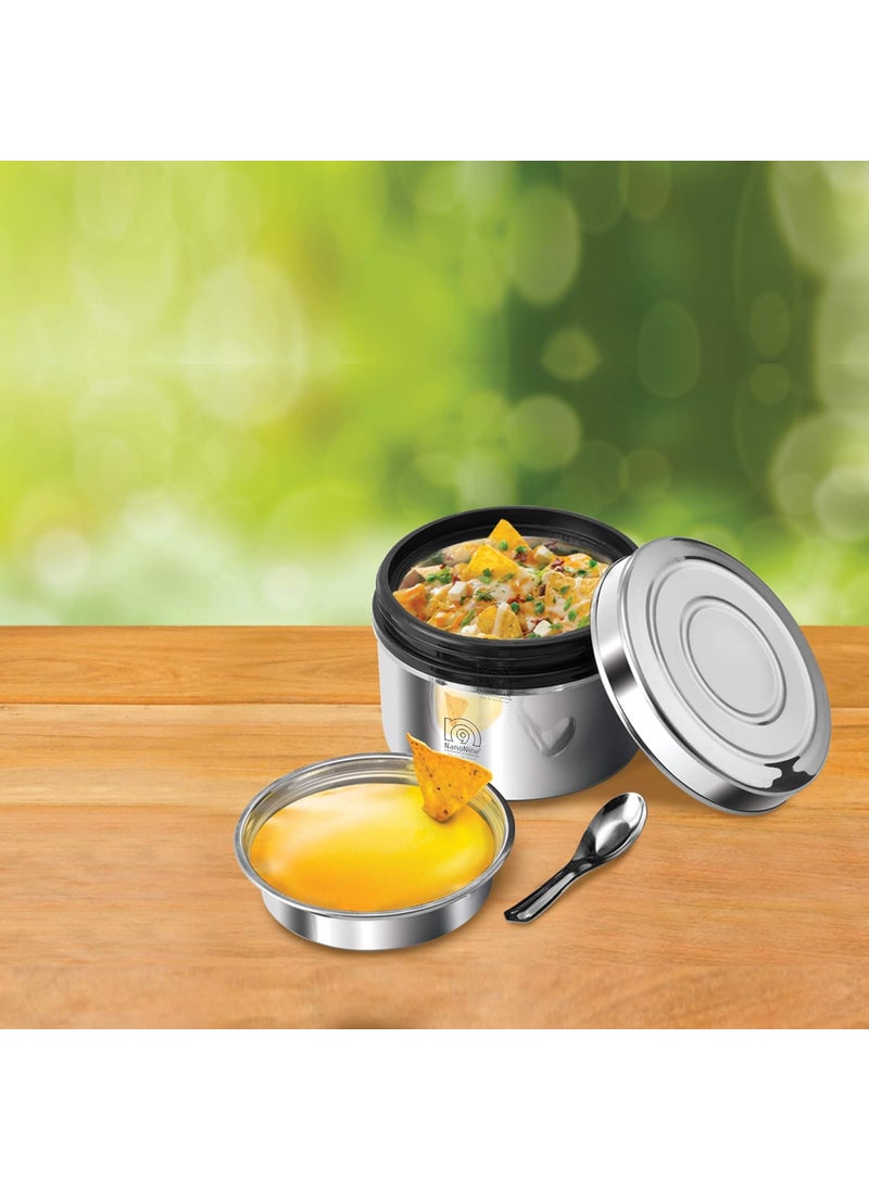 NanoNine - NanoNine Local Byte Double Wall Insulated Stainless Steel Lunch Box with Steel Lid, 450 ml, 1 pc - Image 1