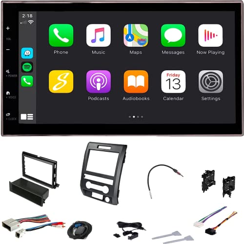 STINGER 6.8" F-150 (2009-2014) Double Din Car Stereo Kit & Dash Kit Touchscreen Radio, Antenna Adapter, Certified Wireless Apple CarPlay/Android Auto, Bluetooth, Nav, Rear Camera Input, Fast Charging - Image 2