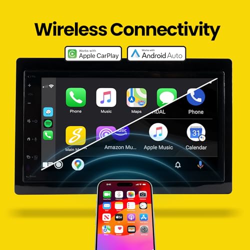 STINGER 6.8" F-150 (2009-2014) Double Din Car Stereo Kit & Dash Kit Touchscreen Radio, Antenna Adapter, Certified Wireless Apple CarPlay/Android Auto, Bluetooth, Nav, Rear Camera Input, Fast Charging - Image 4