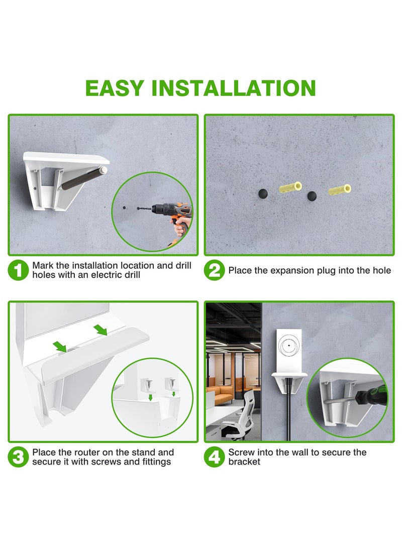 SYOSI StarLink Router Wall Mount, Starlink Internet Kit Satellite Bracket Compatible with Starlink Mesh Router V2, Router Protection, Stability ABS Starlink Router Mount with Screw Mounting Kit - Image 3
