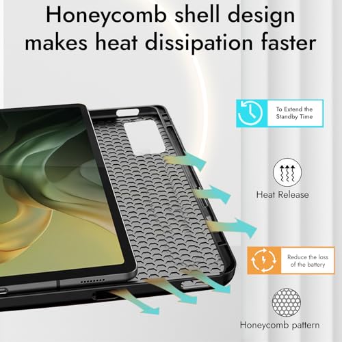 Robustrion Case Cover for Moto Pad 60 Neo Cover 11" with [Pencil Holder], Deer Flip Cover Case for Moto Pad 60 Neo Cover 11" Tablet - Dark Green - Image 3