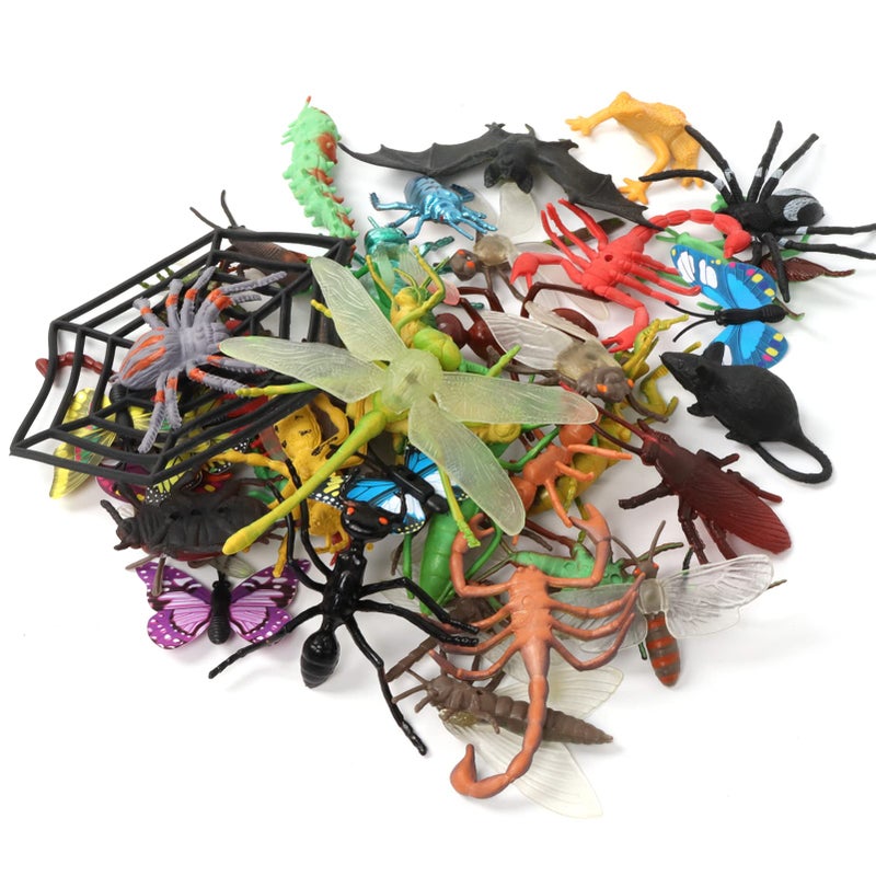 DOITEM Realistic Insect Toy Figures for Kids, 45Pack Colorful Assorted Play Bugs for Children, Toddler Education Themed Party Gift, Halloween Filler Cupcake Topper - Image 2