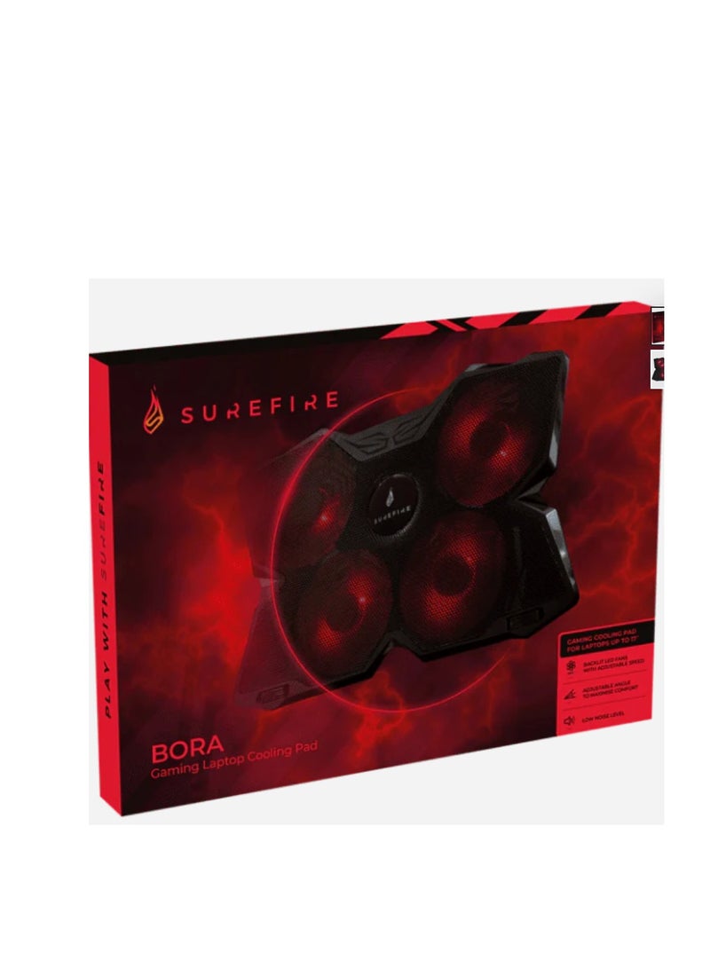 SureFire Chill your laptop. Speed up your gameplay SureFire Bora Gaming Laptop Cooling Pad Red - Image 1