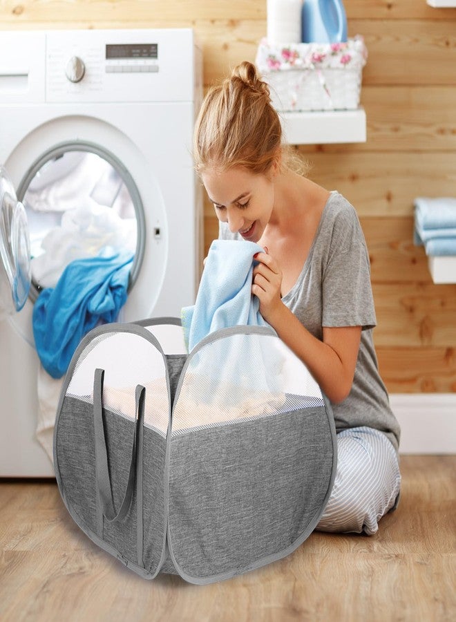 Bemkoo Collapsible Laundry Baskets, 90L Large Foldable Laundry Basket, Tear-proof Pop Up Hampers for Laundry, Dirty Clothes Laundry Hamper for Bedroom, Bathroom, Dorm, Laundry Room, Travel or Camping Grey - Image 2