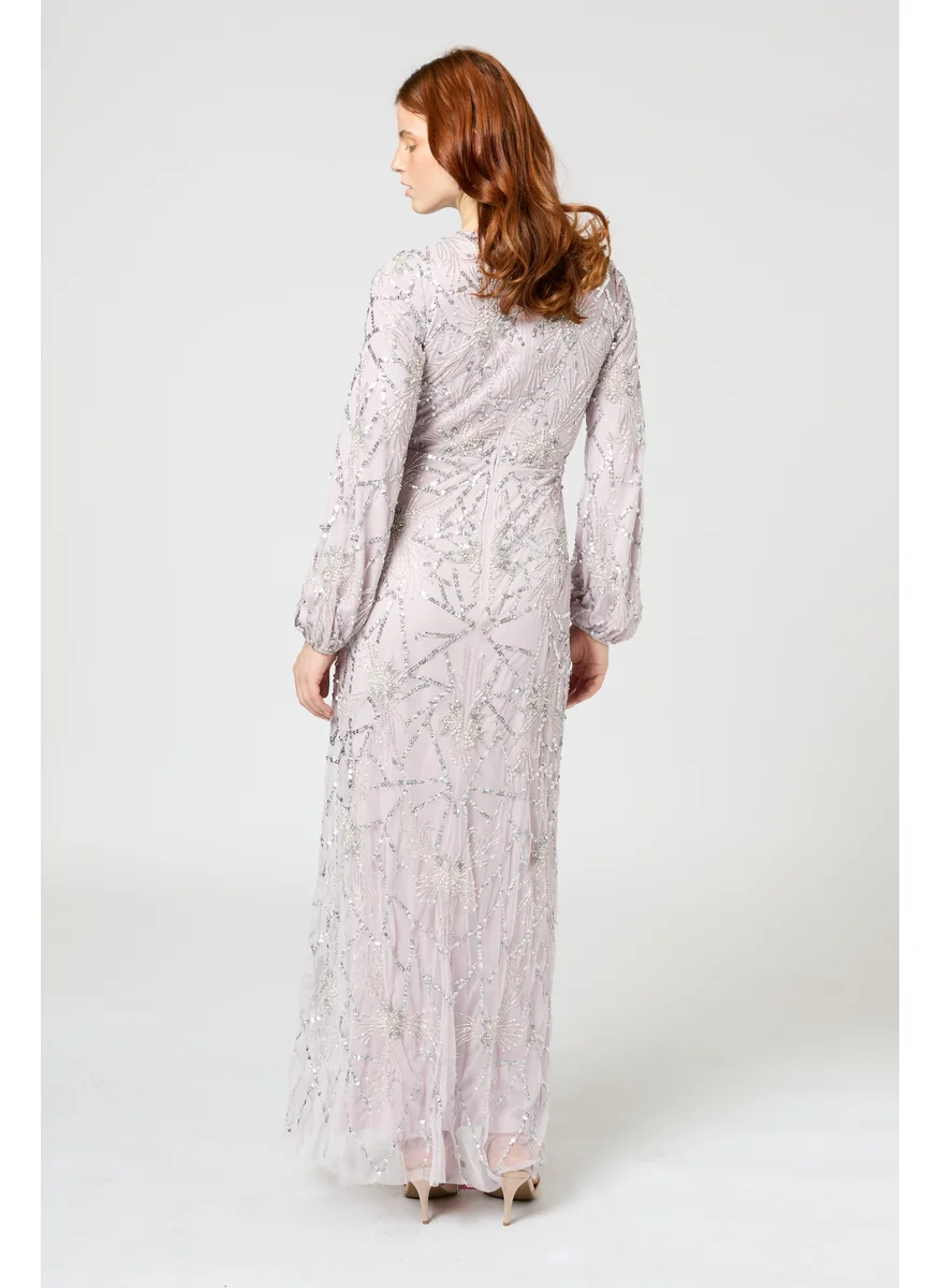 ماري Kay Modest Embellished Sequin Maxi Dress