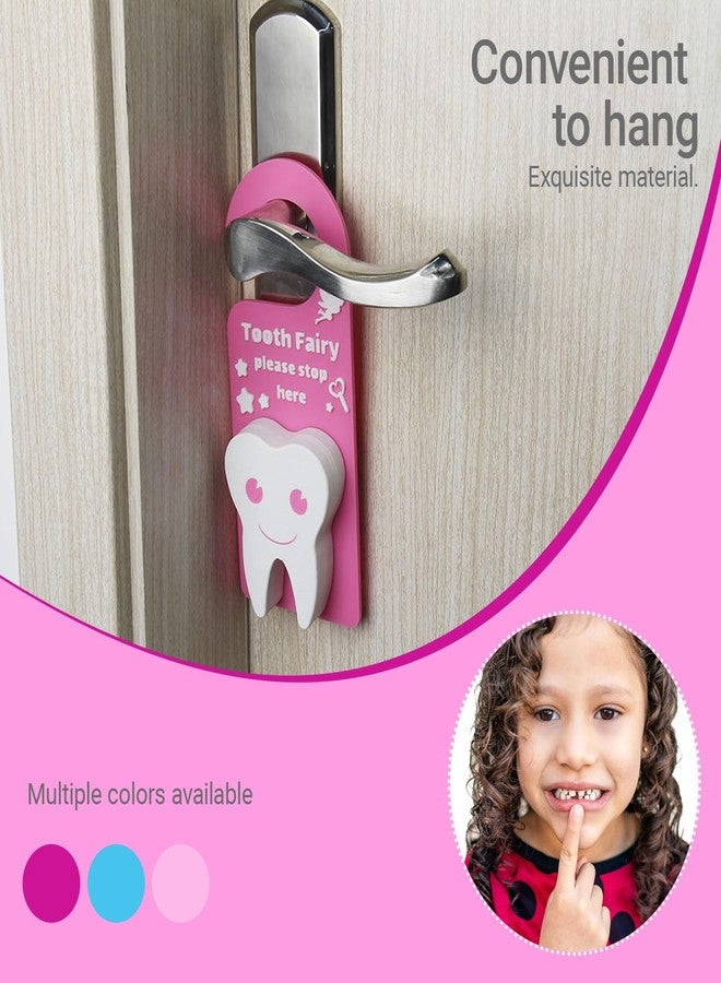 Zoravell Tooth Fairy Tooth Holder Box Tooth Fairy Door Hanger with Money Box Keepsake Tooth Fairy Box Encourage Gifts for Lost Teeth Boy Girl Milk Teeth (Blue) - Image 4