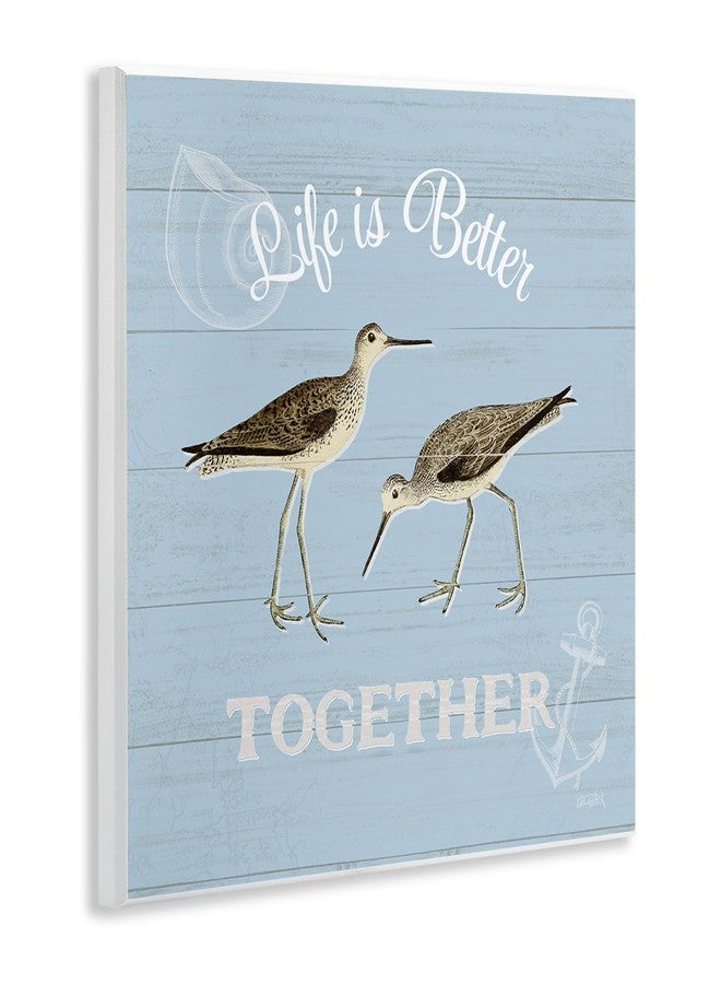 Stupell Industries Better Together Coastal Sandpipers Wood Wall Art, Design by Katie Pertiet - Image 3