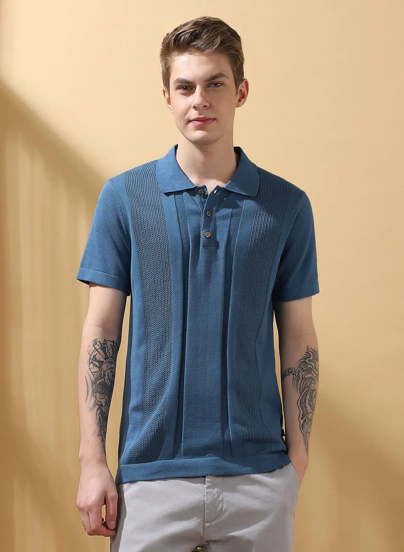 Dennis Lingo Men's Steller 100% Cotton Textured Regular Fit T-Shirt