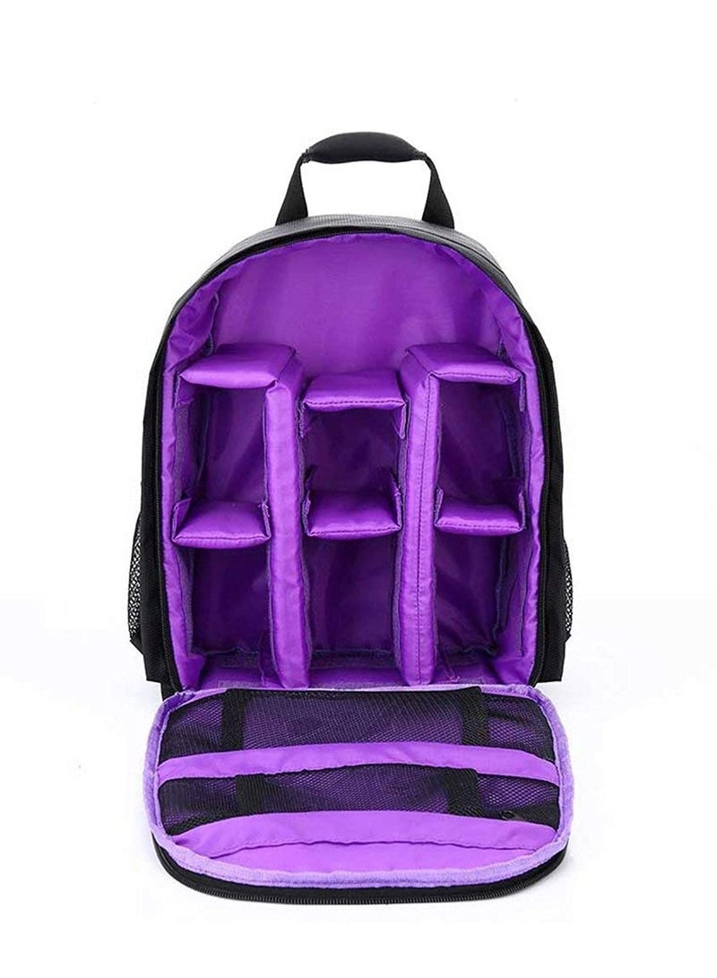Waterproof DSLR Camera Bag Shockproof Backpack Hiking Bag (Purple) - Image 2