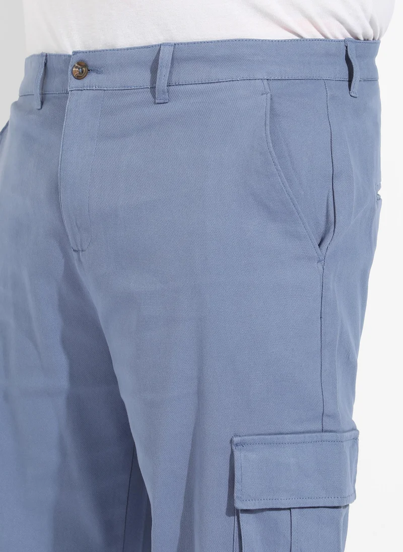 Instafab Plus Instafab Plus Men's Blue Cargo Shorts