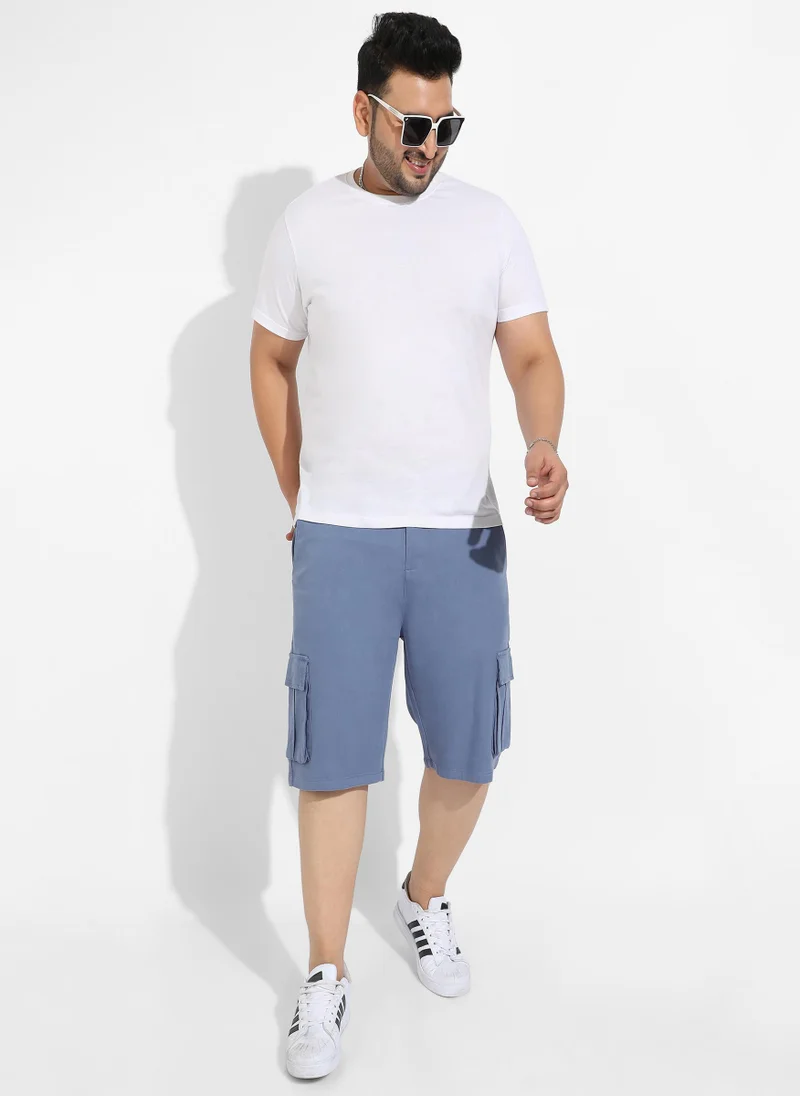 Instafab Plus Instafab Plus Men's Blue Cargo Shorts