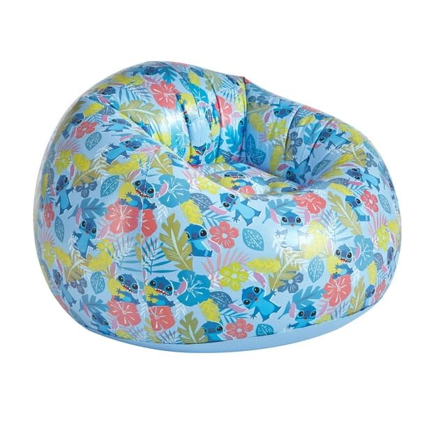 Disney Stitch Portable Inflatable Gaming Chair Fun Comfy Kids Lounge Seat for Playroom Bedroom Room Dcor
