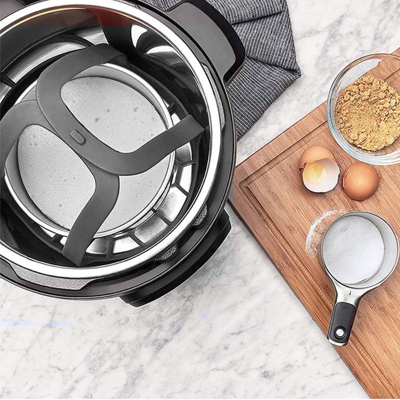 ddLUCK Pressure Cooker Sling, Silicone Bakeware Sling for 3Qt Instant Pot, Multi-function Cooker Anti-scalding Bakeware Lifter Steamer Rack, BPA-Free Silicone Egg Steamer Rack (Gray) - Image 5