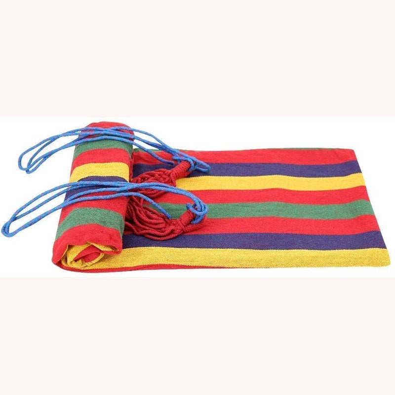 Lariox Striped Hammock Outdoor Leisure Bed Thickened Canvas Hanging Bed Sleeping Swing Hammock for Camping Hunting - Image 4