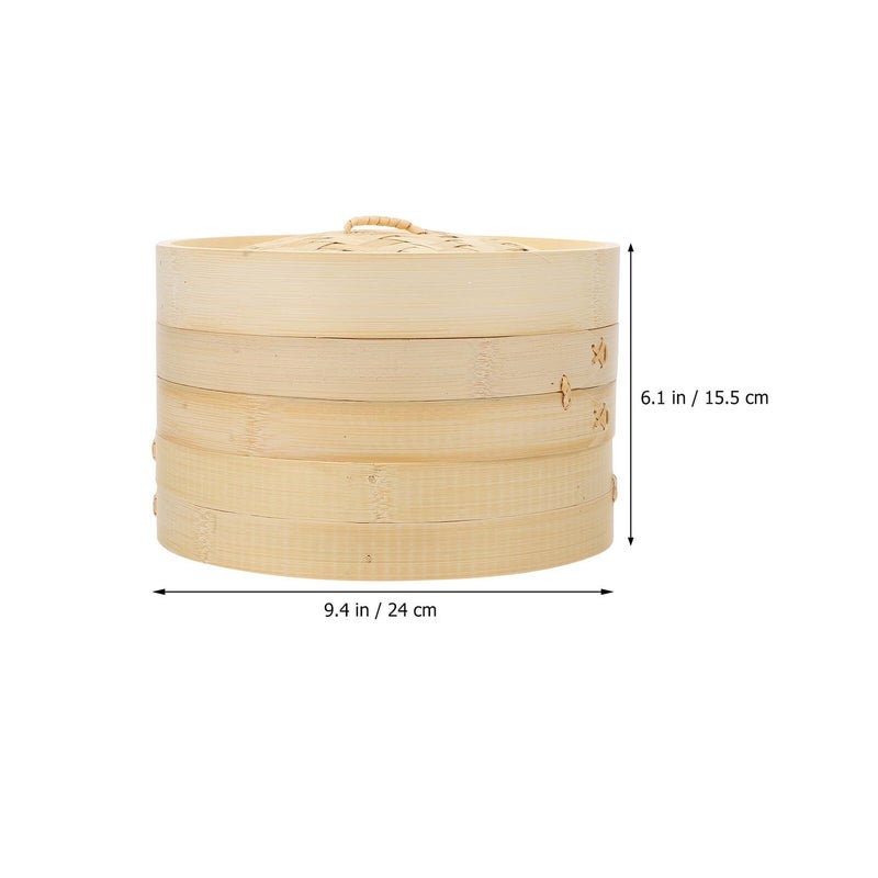 ARTIBETTER Handmade Steamer Basket 24cm With Lid For Dim Sum Vegetable Dumpling Household Cooking - Image 3