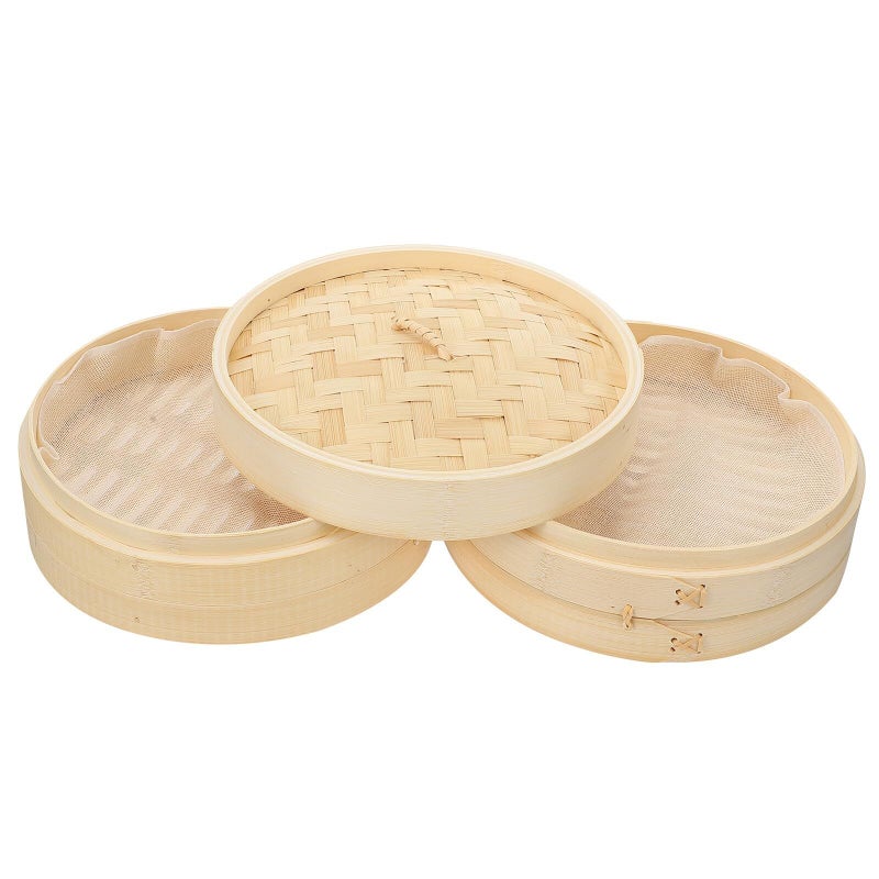ARTIBETTER Handmade Steamer Basket 24cm With Lid For Dim Sum Vegetable Dumpling Household Cooking - Image 2