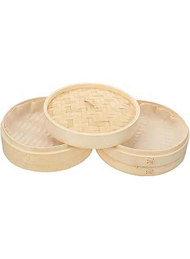 ARTIBETTER Handmade Steamer Basket 24cm With Lid For Dim Sum Vegetable Dumpling Household Cooking - Image 1