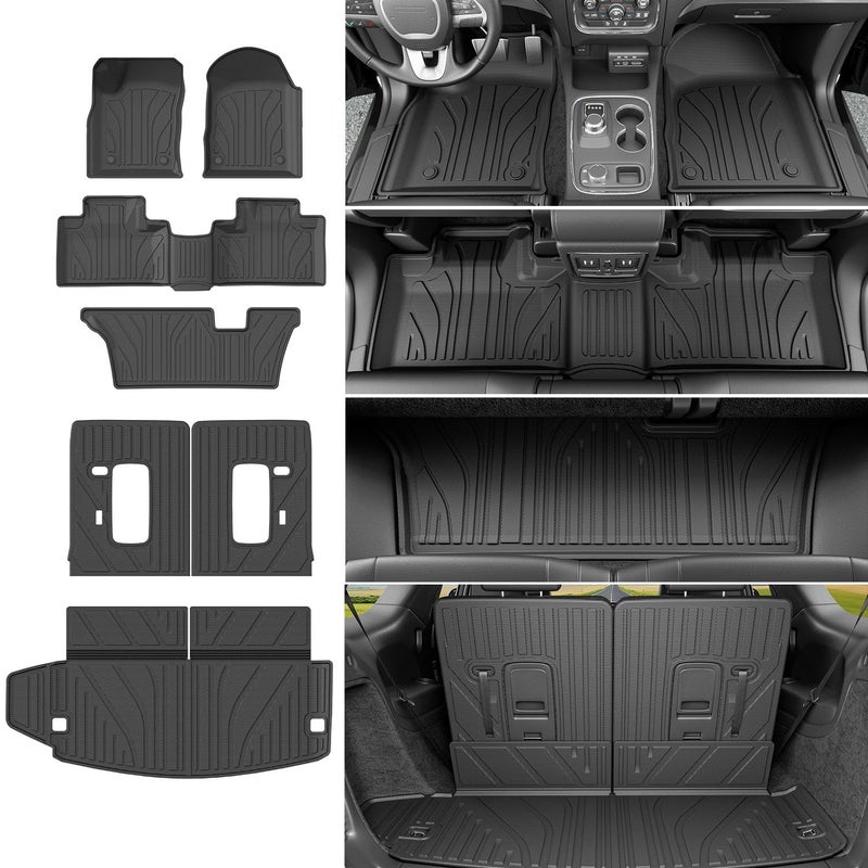 xipoqix 7 Seats Floor Mats Cargo Mat Backrest Mat Compatible with 20162026 Dodge Durango Floor Liner Replacement for 20162026 Dodge Durango Accessories Trunk Mat3rd Backrest Mat7 Seats Floor Mat - Image 3