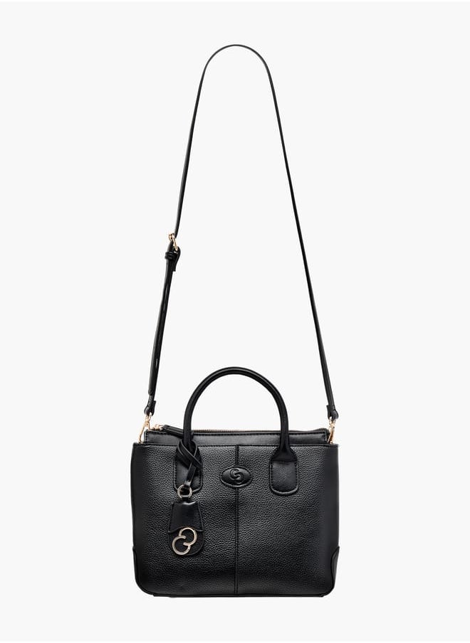 Celeste Women Solid Tote Bag with Detachable Strap and Zip Closure  - Image 2