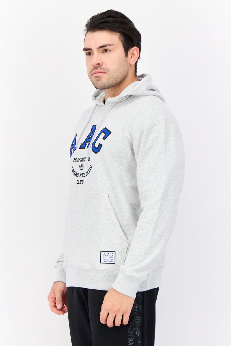 adidas Originals Men Sportswear Fit Long Sleeve Outdoor Hoodie, Light Grey  - Image 2