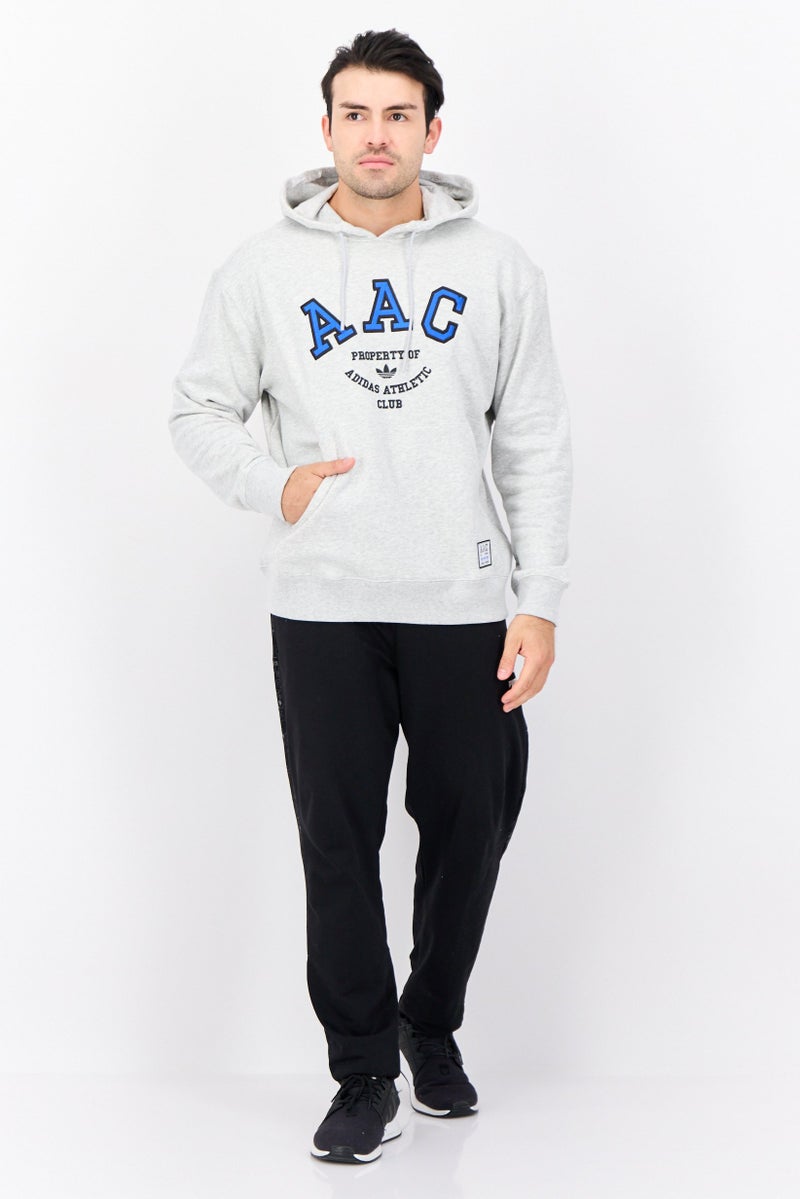 adidas Originals Men Sportswear Fit Long Sleeve Outdoor Hoodie, Light Grey  - Image 4