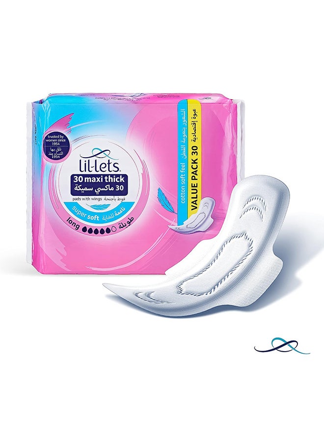 Lil-Lets Maxi Thick Long Sanitory Pads with Wings 30 Pcs - Image 4