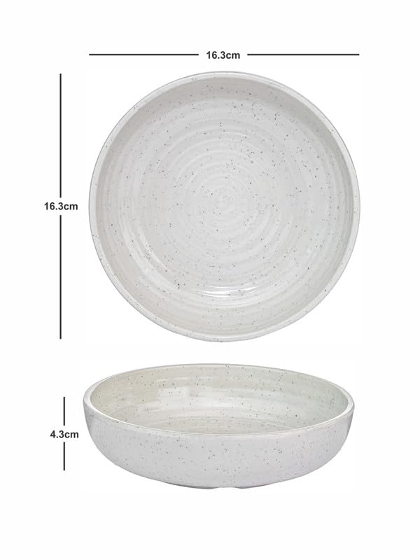 Goodhomes Food Safe Melamine Pasta Bowl 4pcs Set SW-SWMT-329-WHITE-4 - Image 3