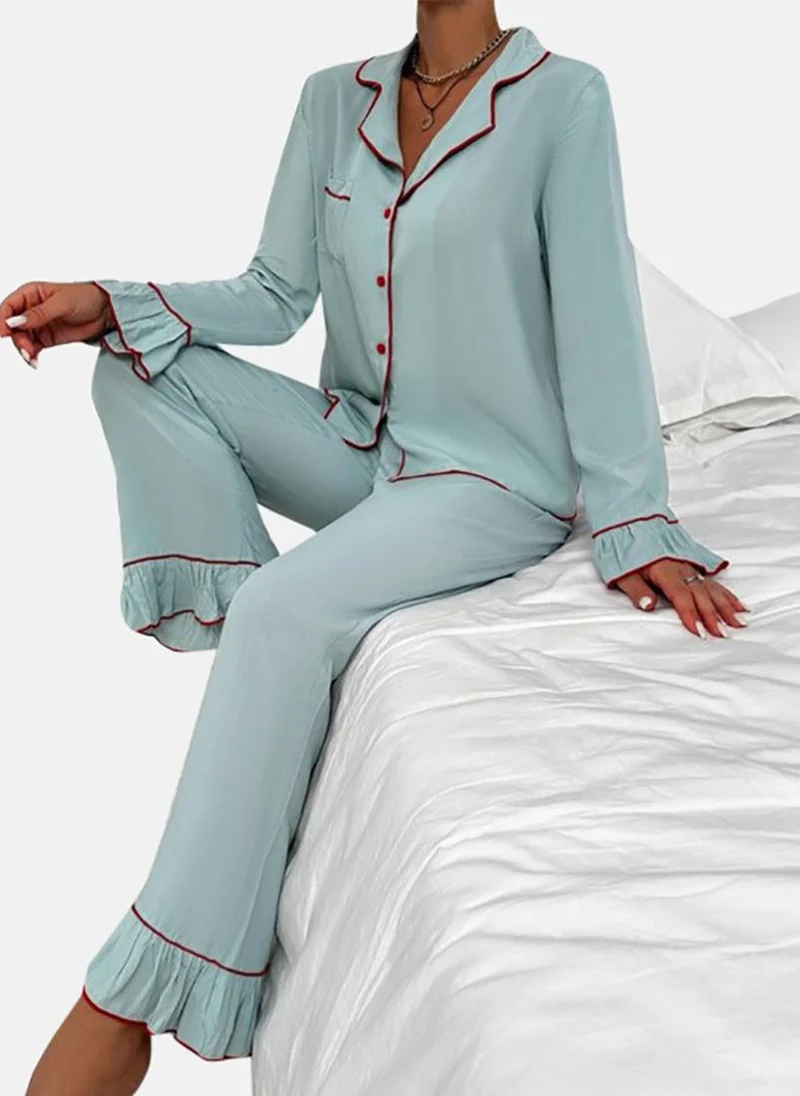 يونيكي Blue Solid Pyjamas & Shirt
