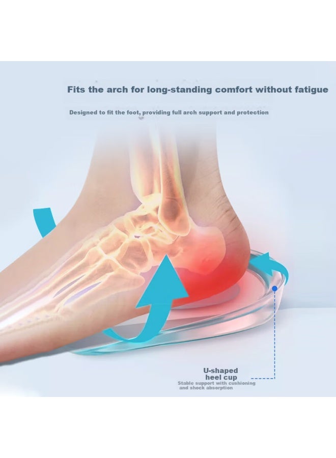 Kelme Silicone Heel Pad Insole Men Heel Pain Relief Cushion Height Increasing Shock Absorbing Half Insole For Women Foot Pain - Image 4