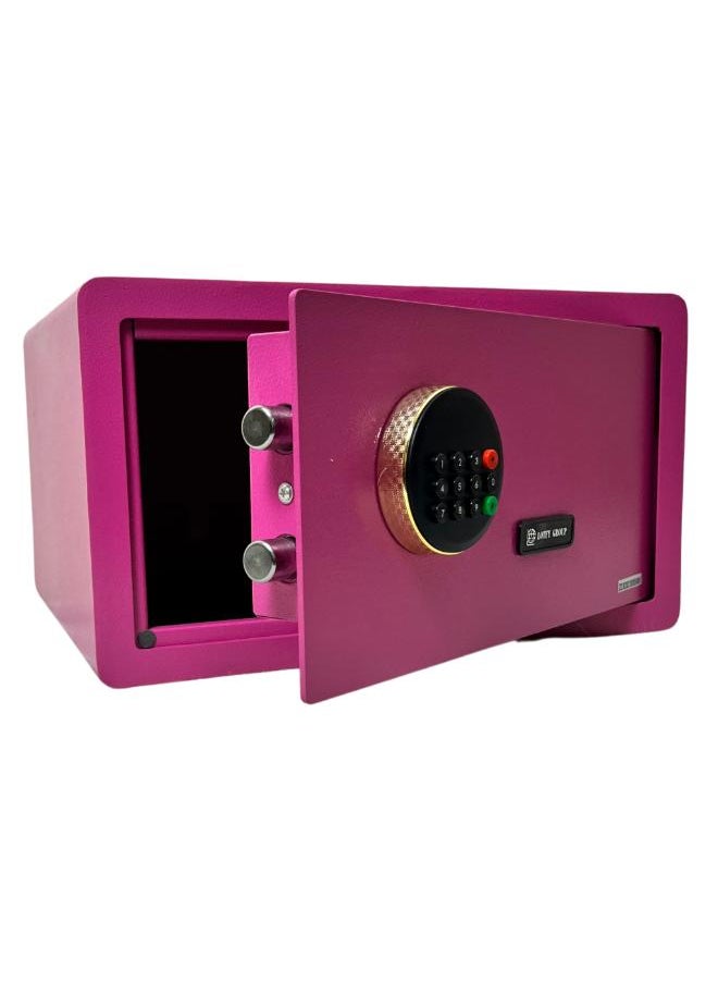 LOTFY GROUP Digital Safe -  Money Security Box with Electronic Keypad and 2 Manual Override Keys - Home safe , Office Pink Colour . ( H23 * W42 * D37 CM )  - Image 1
