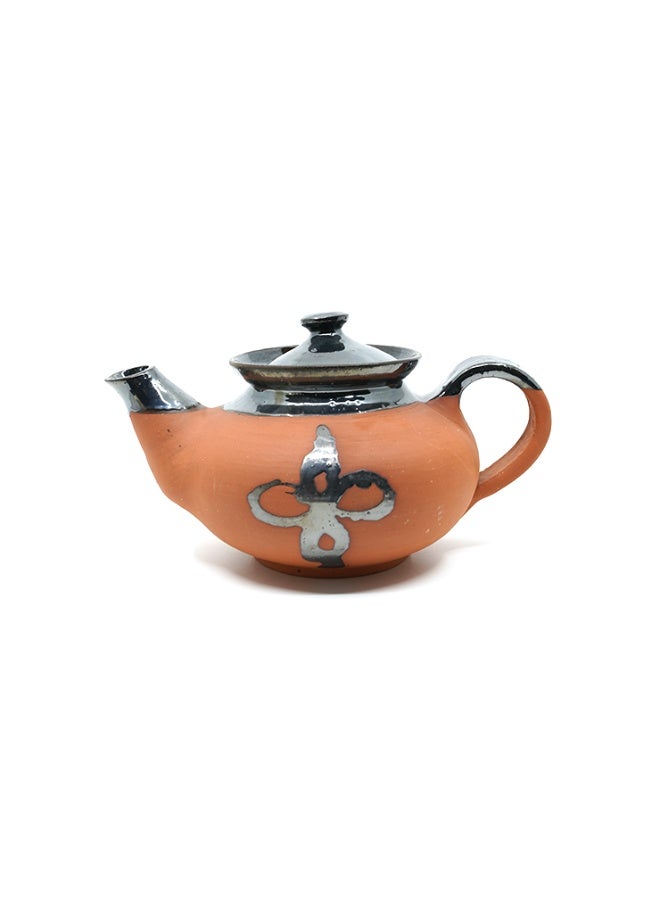 ارك طقم شاي فخاري نصف مطلي من ARK Dirtique (عدد 9 قطع) | طقم شاي طيني مصنوع يدويًا للشاي والشاي العشبي | طقم يجمع بين الطابع الريفي والمظهر العصري الخزفي | يحتوي على أكواب، صحون وإبريق | صديق للبيئة ومتعدد الاستخدامات ومتين - Image 3