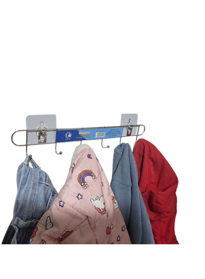 (3 PCS) Over Door Clothes Hangers with Double Sided Adhesive - Kitchen Hanger Hangers - Kitchen Hanger Organizer for Easy Hanging with Double Sided - Non-slip Metal Clothes Hangers with Double Sided for Easy Adhesive on the Wall, Durable and Heavy Duty, Coat and Clothes Hangers - Metal Laundry Hangers for Adults - Door Hanger for Clothes and Clothing - Bathroom and Bedroom Door Hanger - Door Hanger - Over Door Metal Hanger with 6 Hooks Organizer for Towels, Clothes, Keys, Robes, and Caps - Metal Hangers Over Door with 6 Hooks, Suitable for Towels, Coats, Clothes, Caps, Bedroom, Bathroom - Door Coat Hangers Over Door Towel Rack for Caps, Coats, Jackets, Bags, Scarves, Belt, and Umbrellas  - Image 5