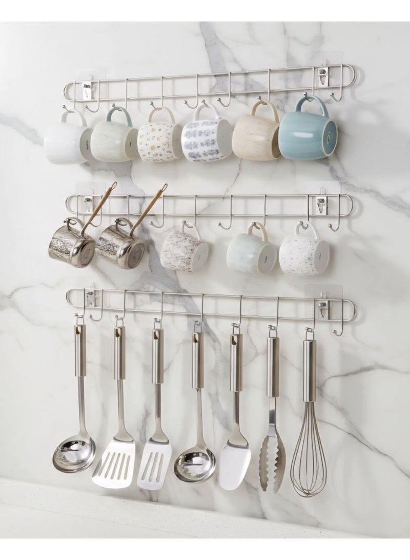 (3 PCS) Multi prepose Hanger for Kitchen, Door and Bathroom with doble face to fix it - Image 2