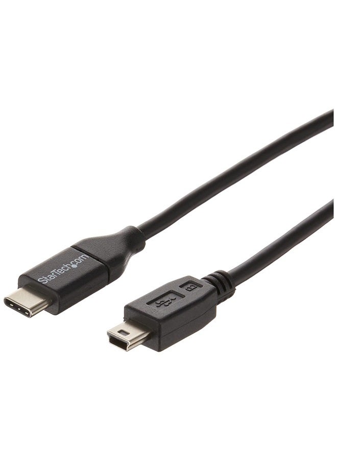 Startech.com USB C to Mini USB Cable - 6 ft / 2m - M/M - USB 2.0 - Mini USB Cord - USB C to Mini B Cable - USB Type C to Mini USB (USB2CMB2M) - Image 1