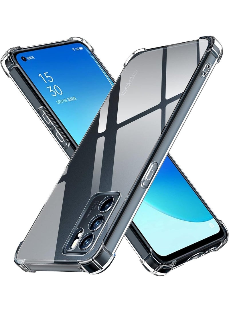 Case Compatible with Oppo Reno 6 4G, Cover Silicone Transparent TPU Gorilla Anti-shock Protector Camera Shockproof Corners - Clear