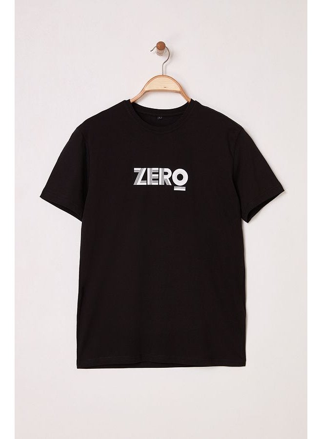 trendyol Black Regular/Normal Fit Zero Printed 100% Cotton - Image 2
