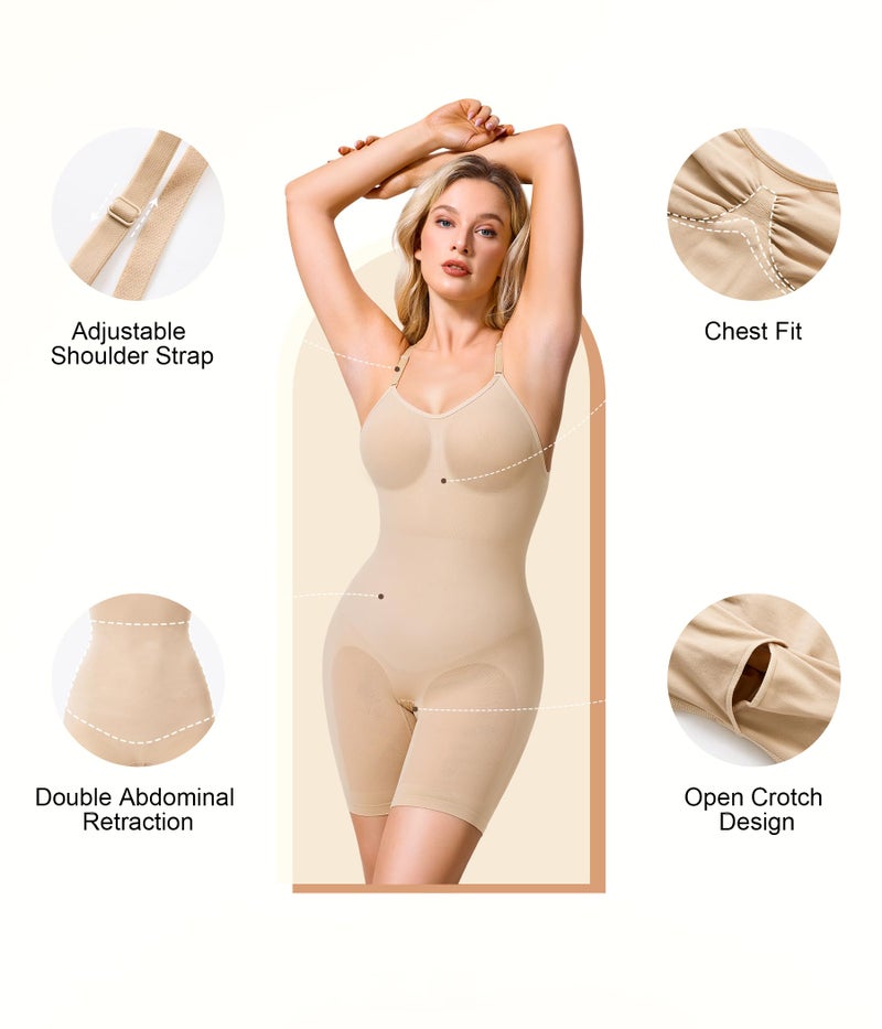 Irisnaya Shapewear Bodysuit for Women Tummy Control Backless Low Back Body Suits for Womens Full Body Shaper Body Suit - Image 3