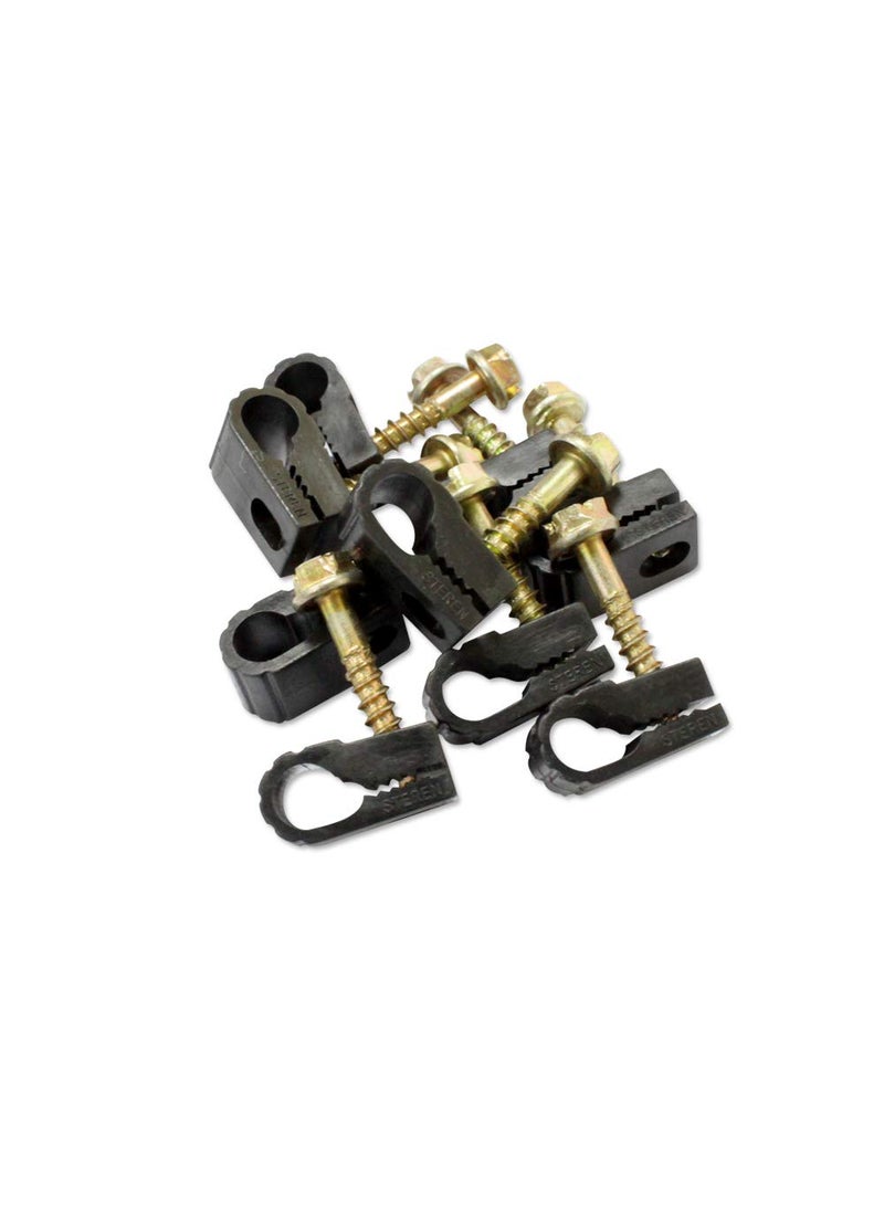 STEREN Coaxial Cable Clips - Cable Holder - Wire Clips - Siding Clips For Hanging - Cord Holder For Desk - Cable Clamps - Cord Clip - Wire Organizer Clips - Tv Mount Screws - Black - 100 Count - STEREN  - Image 1