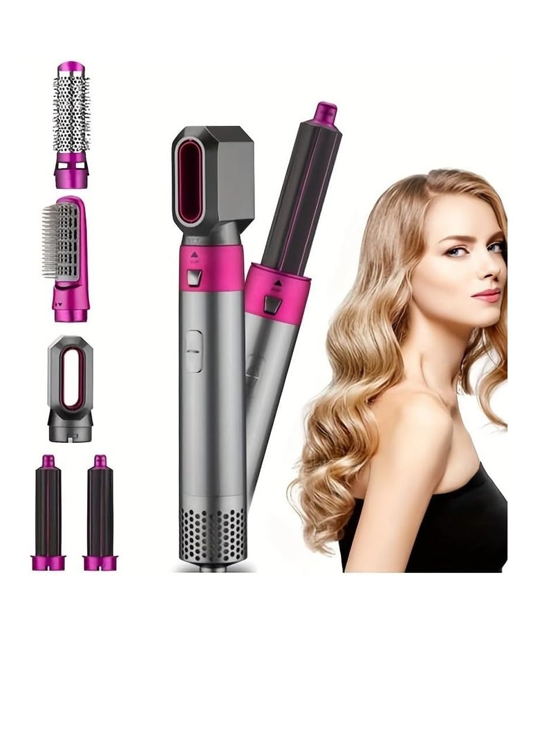 Generic 5 In 1 Hot Air Brush Hair Dryer And Curler Tool Set Electric Hair Brush, Curling, Straightener Curls & Styling One-Step Hair Dryer Brush  - Image 1