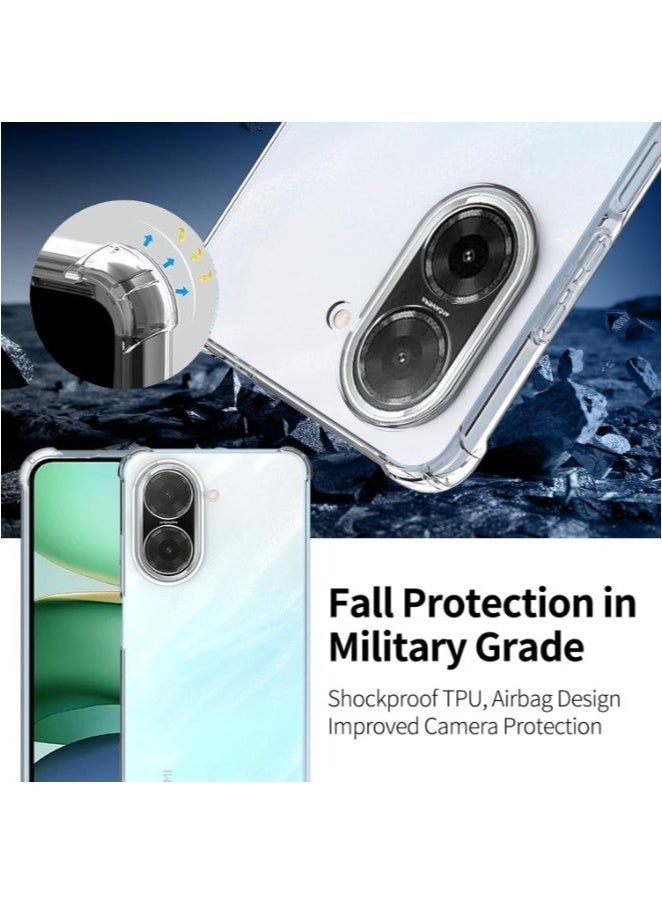 ELTRAZONE Xiaomi Redmi A5 / Poco C71 4G Case Cover – Soft TPU Silicone Protective Back Cover with Anti-Yellowing Coating – Includes 2-Pack Tempered Glass Screen Protector – Shockproof, Scratch Resistant, Slim Fit, Raised Edges for Camera Lens Protection – Clear - Image 2