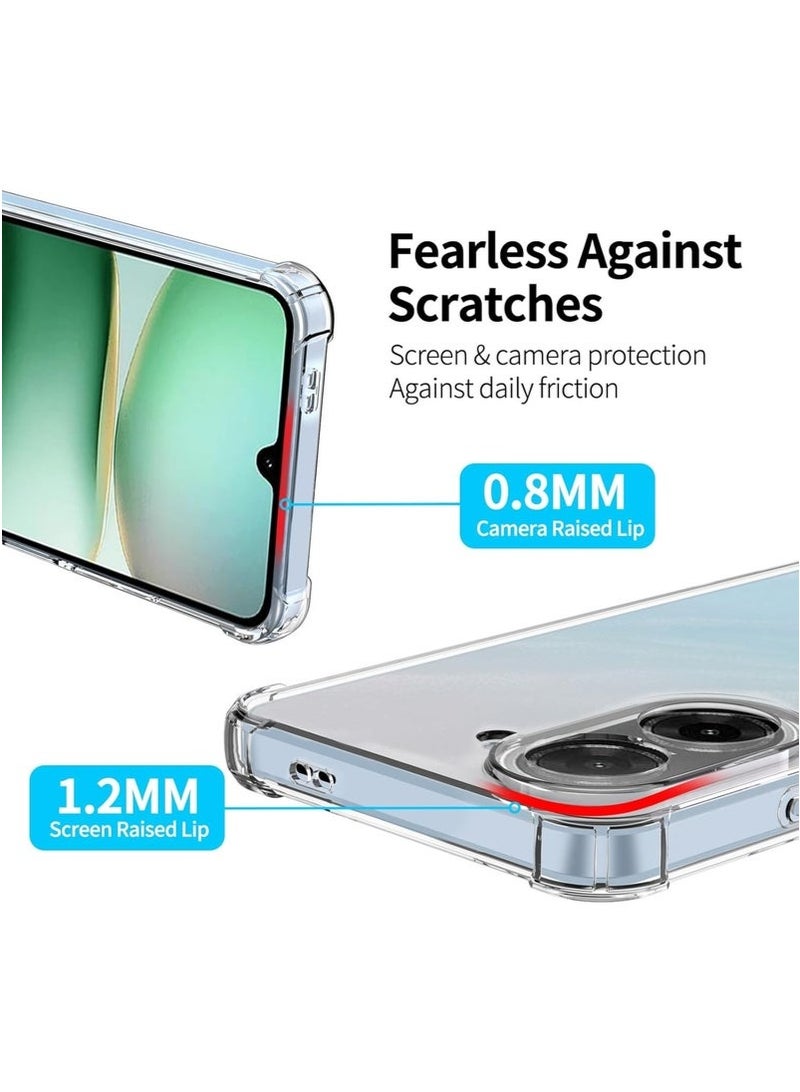 ELTRAZONE Xiaomi Redmi A5 / Poco C71 4G Case Cover – Soft TPU Silicone Protective Back Cover with Anti-Yellowing Coating – Includes 2-Pack Tempered Glass Screen Protector – Shockproof, Scratch Resistant, Slim Fit, Raised Edges for Camera Lens Protection – Clear - Image 5