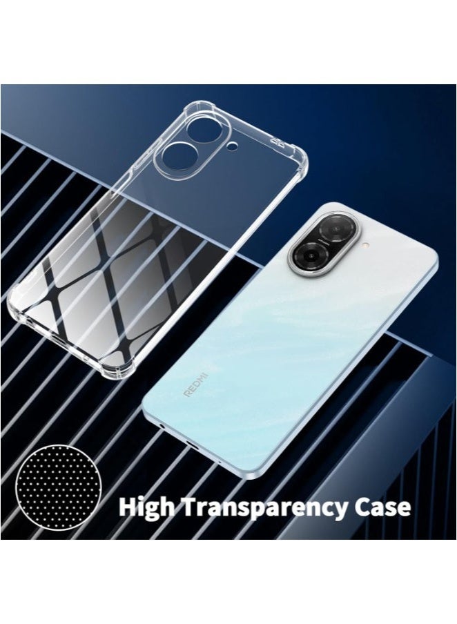 ELTRAZONE Xiaomi Redmi A5 / Poco C71 4G Case Cover – Soft TPU Silicone Protective Back Cover with Anti-Yellowing Coating – Includes 2-Pack Tempered Glass Screen Protector – Shockproof, Scratch Resistant, Slim Fit, Raised Edges for Camera Lens Protection – Clear - Image 4