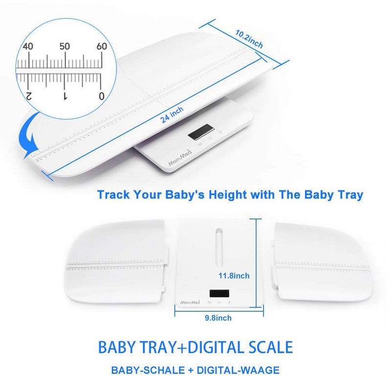 MomMed Baby Scale, Multi-Function Toddler Scale, Baby Scale Digital, Pet Scale, Infant Scale with Hold Function, Blue Backlight, Weight and Height Track - Image 5