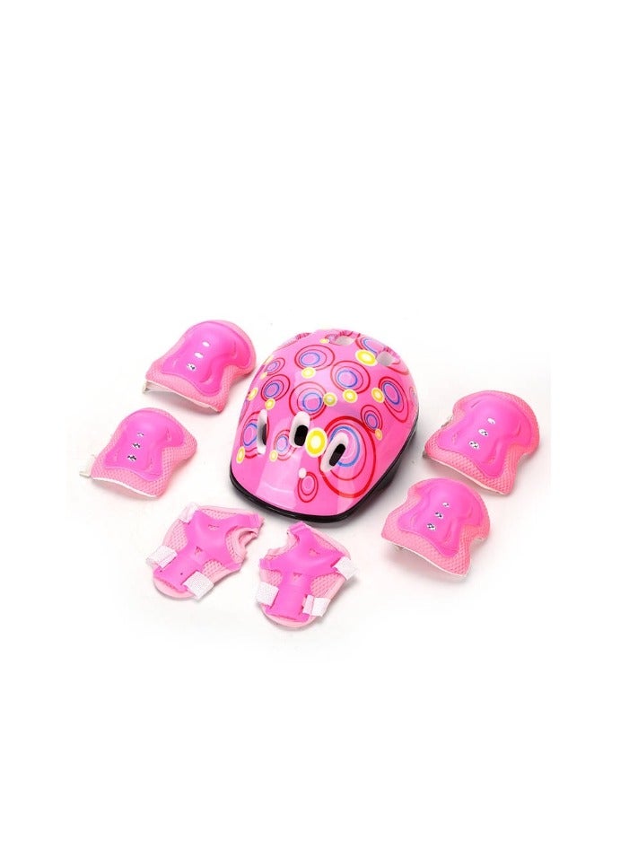 MIXDE Kids Bike Helmet Set Skateboard Knee Pads - Kids Helmet Elbow Pads Wrist Guards Adjustable for 3~10yrs Girl Boy Kids Protective Gear Set for Sport Cycling Bike Roller Skating Scooter  - Image 1