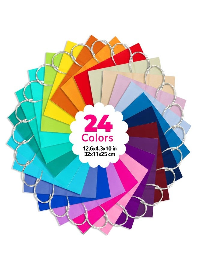 qiqee 100Pcs Paper Gift Bags with Handles - 12.6"x4.3"x10" Wide Large Party Favor Bags - 24 Solid Colors - Image 4