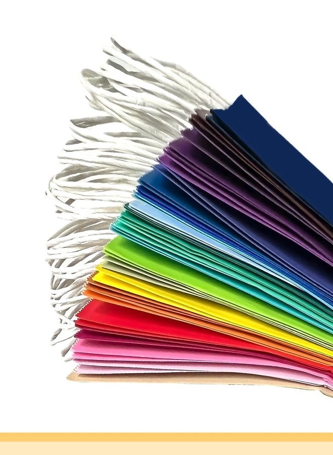qiqee 100Pcs Paper Gift Bags with Handles - 12.6"x4.3"x10" Wide Large Party Favor Bags - 24 Solid Colors - Image 3