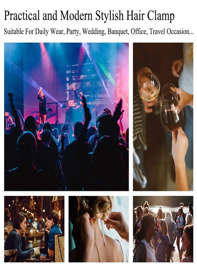 ميروكش مشابك شعر ذهبية مرصعة باللؤلؤ للنساء والفتيات، 4 قطع، فيونكات/مشابك/ربطات كبيرة، هدايا مثالية لأعياد الميلاد، عيد الحب، دبابيس شعر براقة، أدوات تصفيف الشعر، إكسسوارات - Image 5