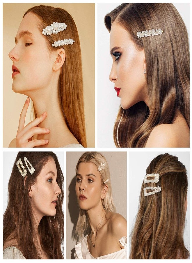 ميروكش مشابك شعر ذهبية مرصعة باللؤلؤ للنساء والفتيات، 4 قطع، فيونكات/مشابك/ربطات كبيرة، هدايا مثالية لأعياد الميلاد، عيد الحب، دبابيس شعر براقة، أدوات تصفيف الشعر، إكسسوارات - Image 2